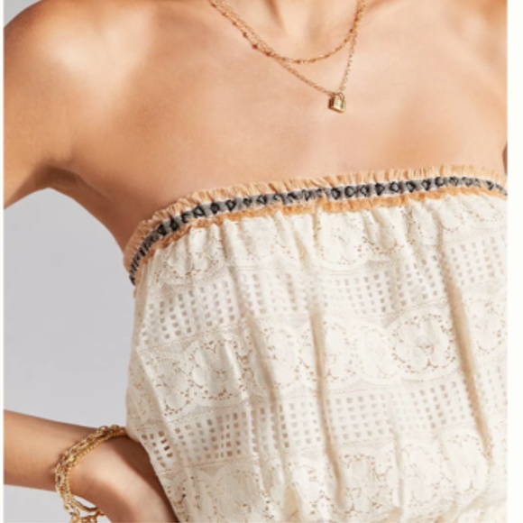 Anthropologie Verb Lace Tube Top Size S - Picture 3 of 5
